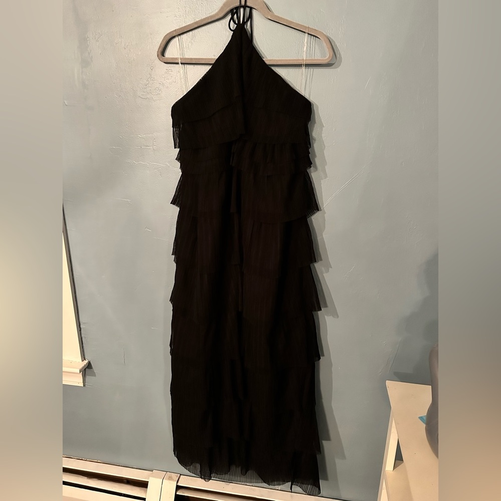 Sleeveless Tiered Mesh Ruffle Maxi Dress - Fore Collection